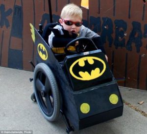 Batman in a wheelchair 